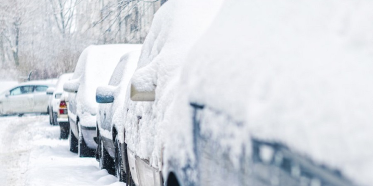 snow cars street winter