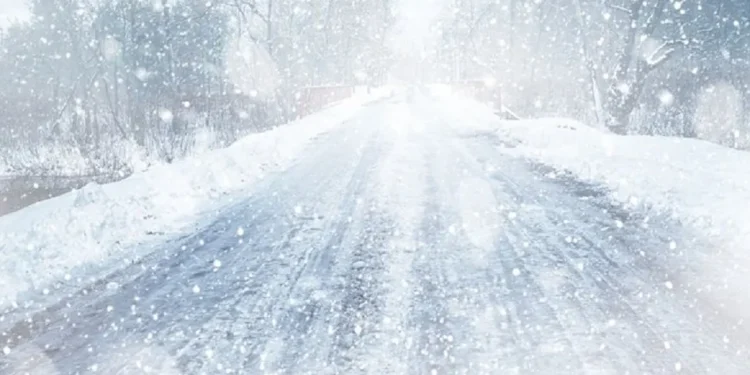 snow icy road winter storm drifting whitby