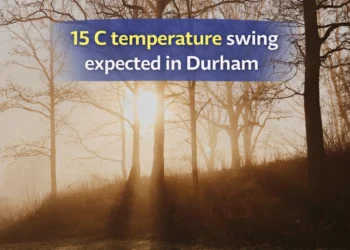 15 c temperature swing expected in durham