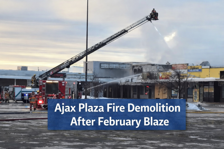 ajax plaza fire demolition after february blaze