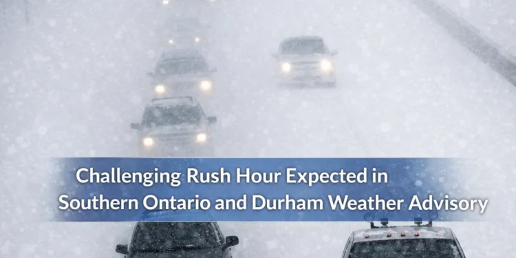 challenging rush hour expected in southern ontario and durham weather advisory
