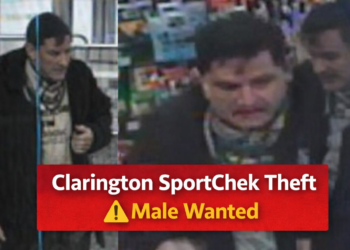 clarington sportchek theft male wanted