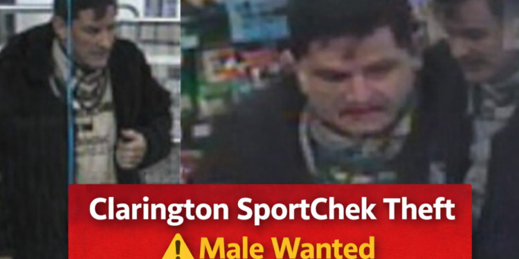 clarington sportchek theft male wanted