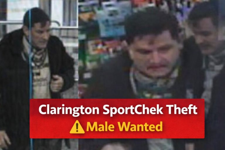 clarington sportchek theft male wanted