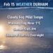 feb 15th weather durham cloudy fog mild temps