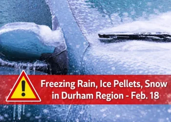 freezing rain, ice pellets, snow in durham region feb. 18