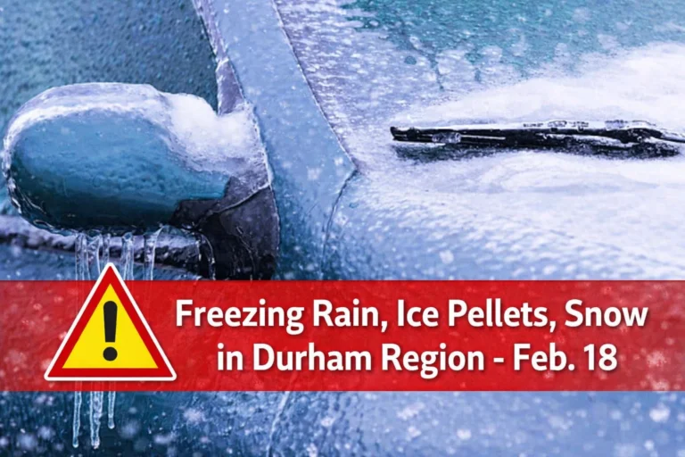 freezing rain, ice pellets, snow in durham region feb. 18