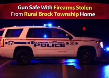 gun safe with firearms stolen from rural brock township home