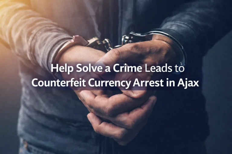 help solve a crime leads to counterfeit currency arrest in ajax
