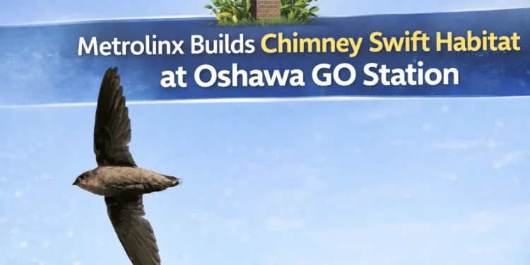 metrolinx builds chimney swift habitat at oshawa go station