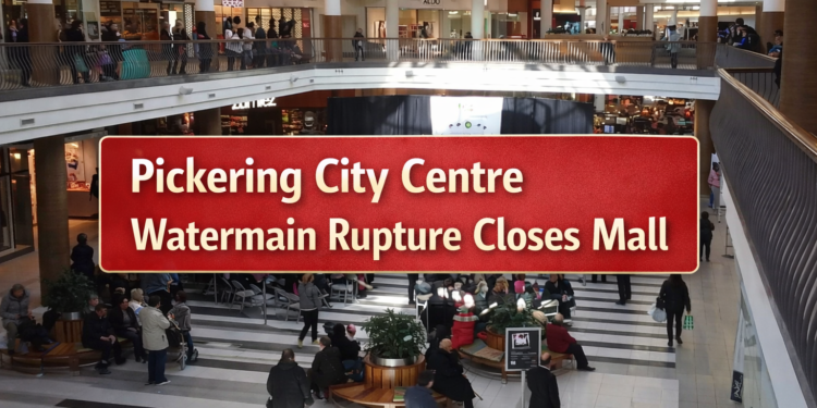 pickering city centre watermain rupture close mall