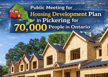 public meeting for housing development plan in pickering for 70,000 people in ontario