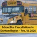 school bus cancellations in durham region – feb. 18, 2026