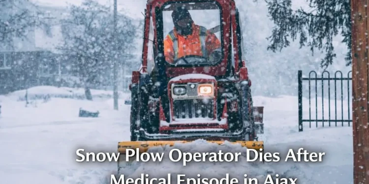 Snow Plow Operator Dead After Medical Episode in Ajax, Ontario snow plow operator dies after medical episode in ajax