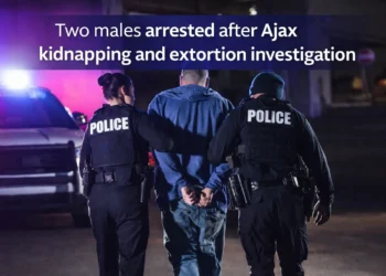 two males arrested after ajax kidnapping and extortion investigation