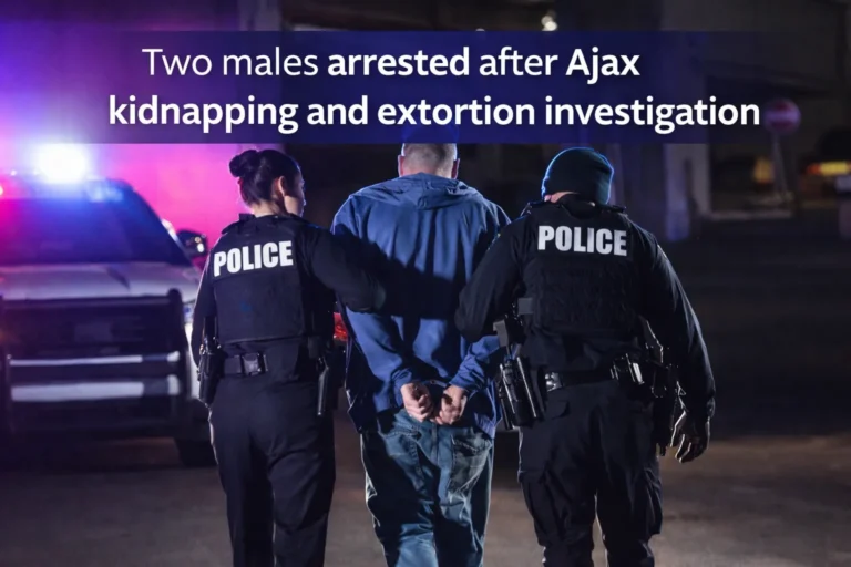 two males arrested after ajax kidnapping and extortion investigation