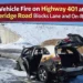 Vehicle Fire on Highway 401 at Lakeridge Road Blocks Lane and On-Ramp vehicle fire on highway 401 at lakeridge road blocks lane and on ramp