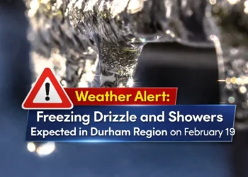 weather alert freezing drizzle and showers expected in durham region on february 19