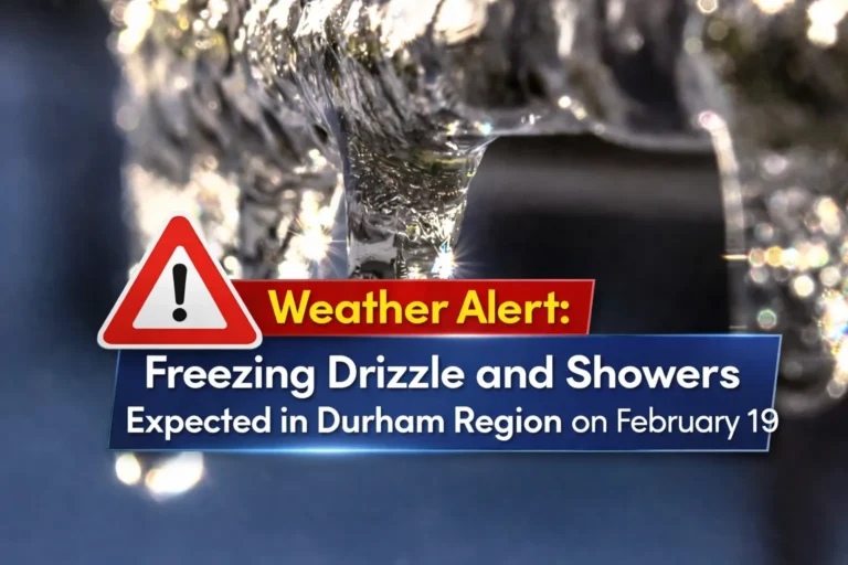 weather alert freezing drizzle and showers expected in durham region on february 19