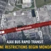 ajax bus rapid transit lane restrictions begin monday