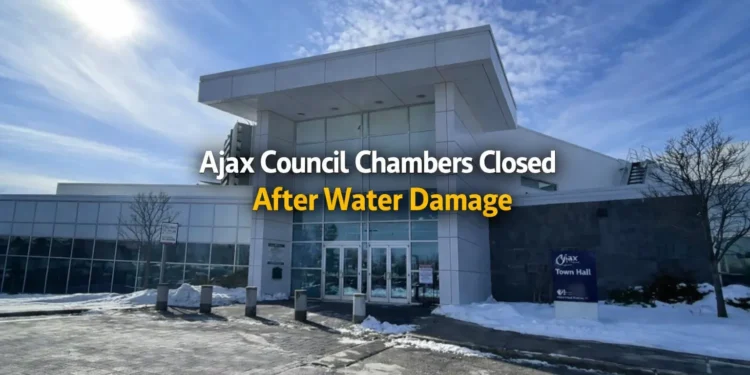 ajax council chambers closed after water damage