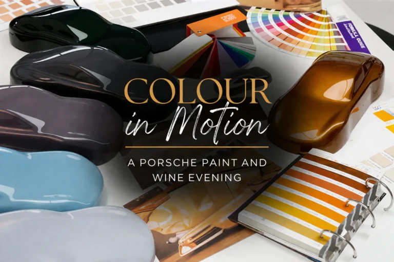 colour in motion porsche paint and wine evening in pickering