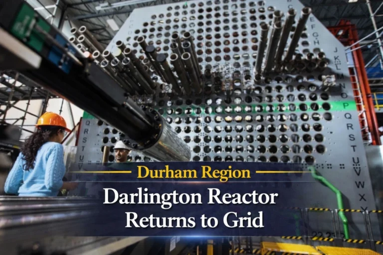 darlington reactor returns to grid durham region