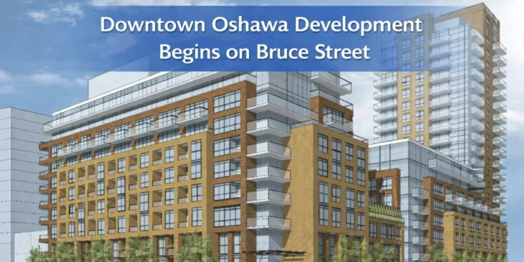 downtown oshawa development begins on bruce street