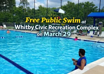 free public swim at whitby civic recreation complex on march 29