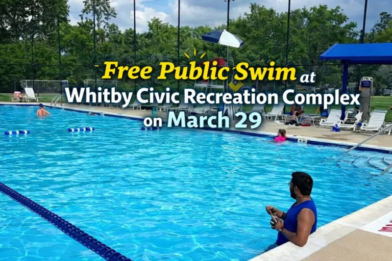 free public swim at whitby civic recreation complex on march 29