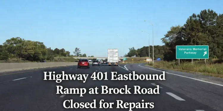 highway 401 eastbound ramp at brock road closed for repairs