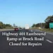 highway 401 eastbound ramp at brock road closed for repairs