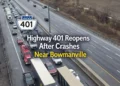 highway 401 reopens after crashes near bowmanville