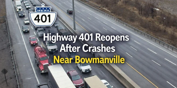 highway 401 reopens after crashes near bowmanville