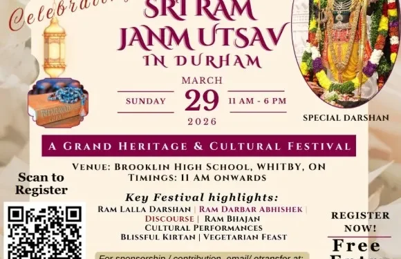 Join the Sri Ram Janm Utsav 2026 Celebration in Whitby on March 29 join sri ram janm utsav 2026 celebration in whitby on march 29