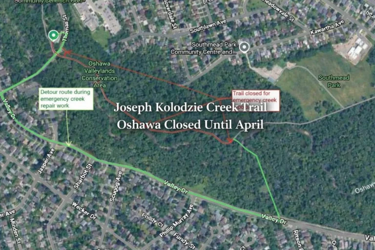 joseph kolodzie creek trail oshawa closed until april