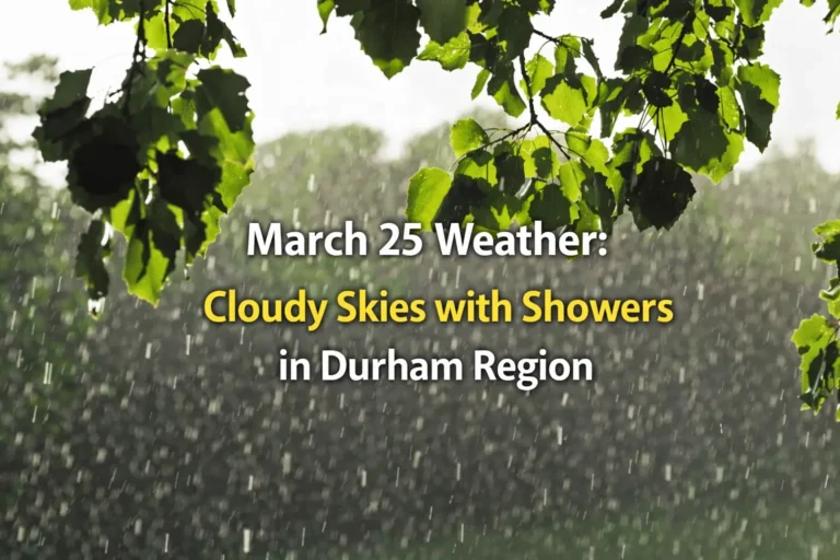 march 25 weather cloudy skies with showers in durham region