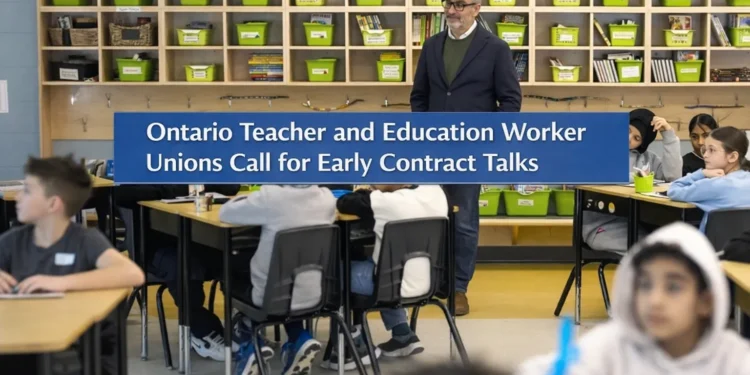 ontario teacher and education worker unions call for early contract talks