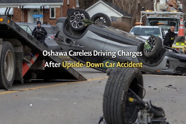 oshawa careless driving charges after upside down car accident
