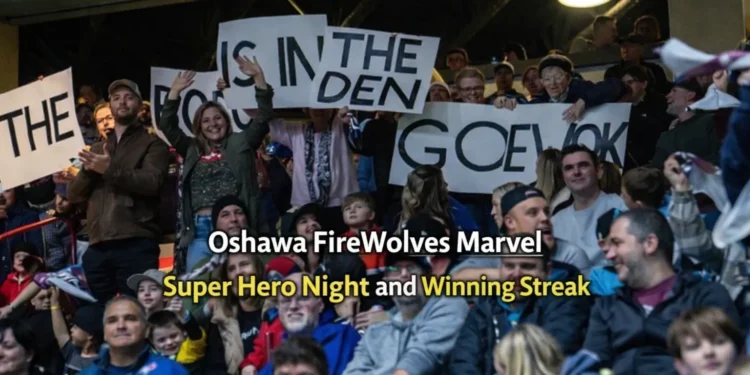 oshawa firewolves marvel super hero night and winning streak