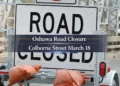 oshawa road closure colborne street march 18