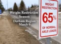 Weight Restriction Season on Regional Roads Begins March 9 in Durham Region weight restriction season durham region march 9