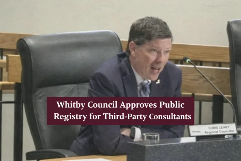 whitby council approves public registry for third party consultants