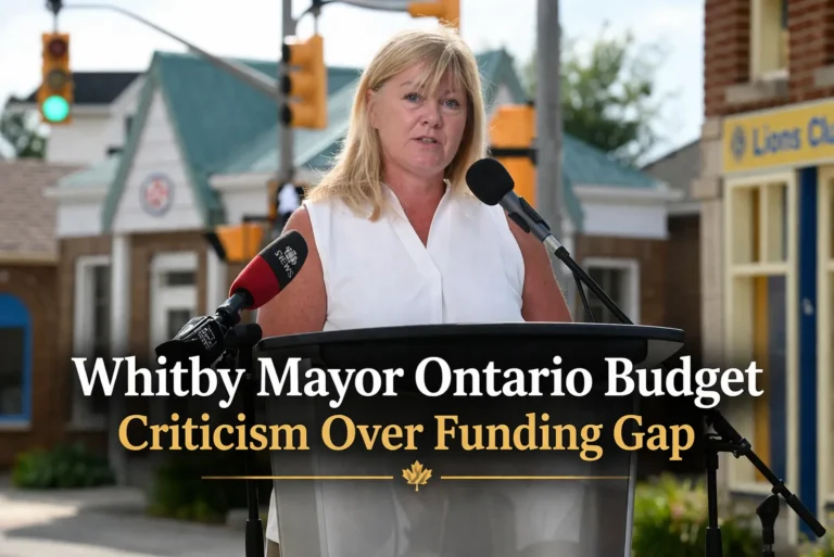 whitby mayor ontario budget criticism over funding gap