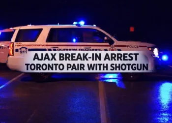 ajax break in arrest toronto pair with shotgun