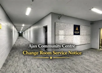 ajax community centre change room service notice