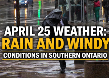 april 25 weather rain and windy conditions in southern ontario