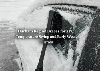 durham region braces for 21°c temperature swing and early week flurries