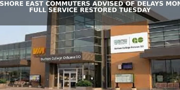 lakeshore east commuters advised of delays monday