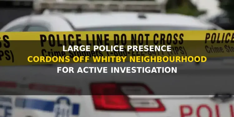 large police presence cordons